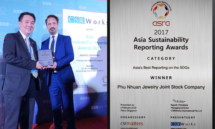PNJ vinh dự đoạt giải “Báo Cáo Tốt Nhất Châu Á” về việc gắn kết mục tiêu phát triển bền vững của Liên Hiệp Quốc