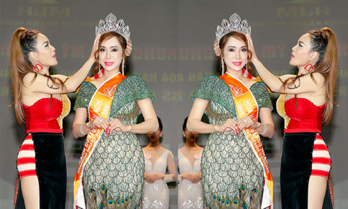 Thắng đấu giá bộ dạ hội Lông Công, Lê Kim Cúc được vinh danh Hoa hậu đại sứ nhân ái