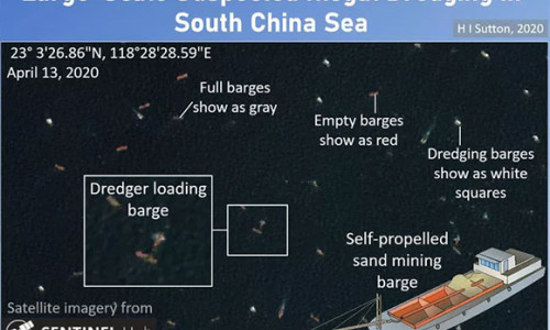 Ảnh vệ tinh: Tàu Trung Quốc nạo vét cát biển Đông với quy mô "không tưởng"