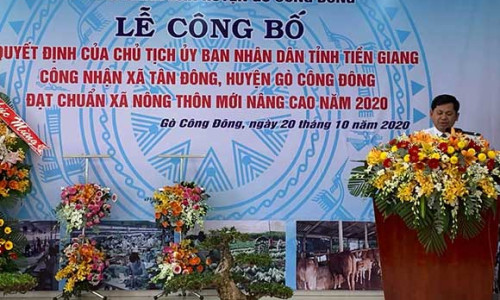 Huyện Gò Công Đông, Tiền Giang: Công bố địa phương đầu tiên đạt chuẩn nông thôn mới nâng cao