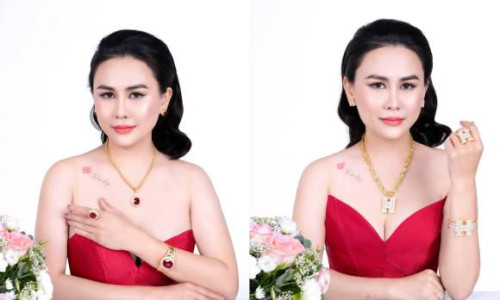 Hoa hậu Lý Kim Ngân khoe nhan sắc cực phẩm với BST vàng